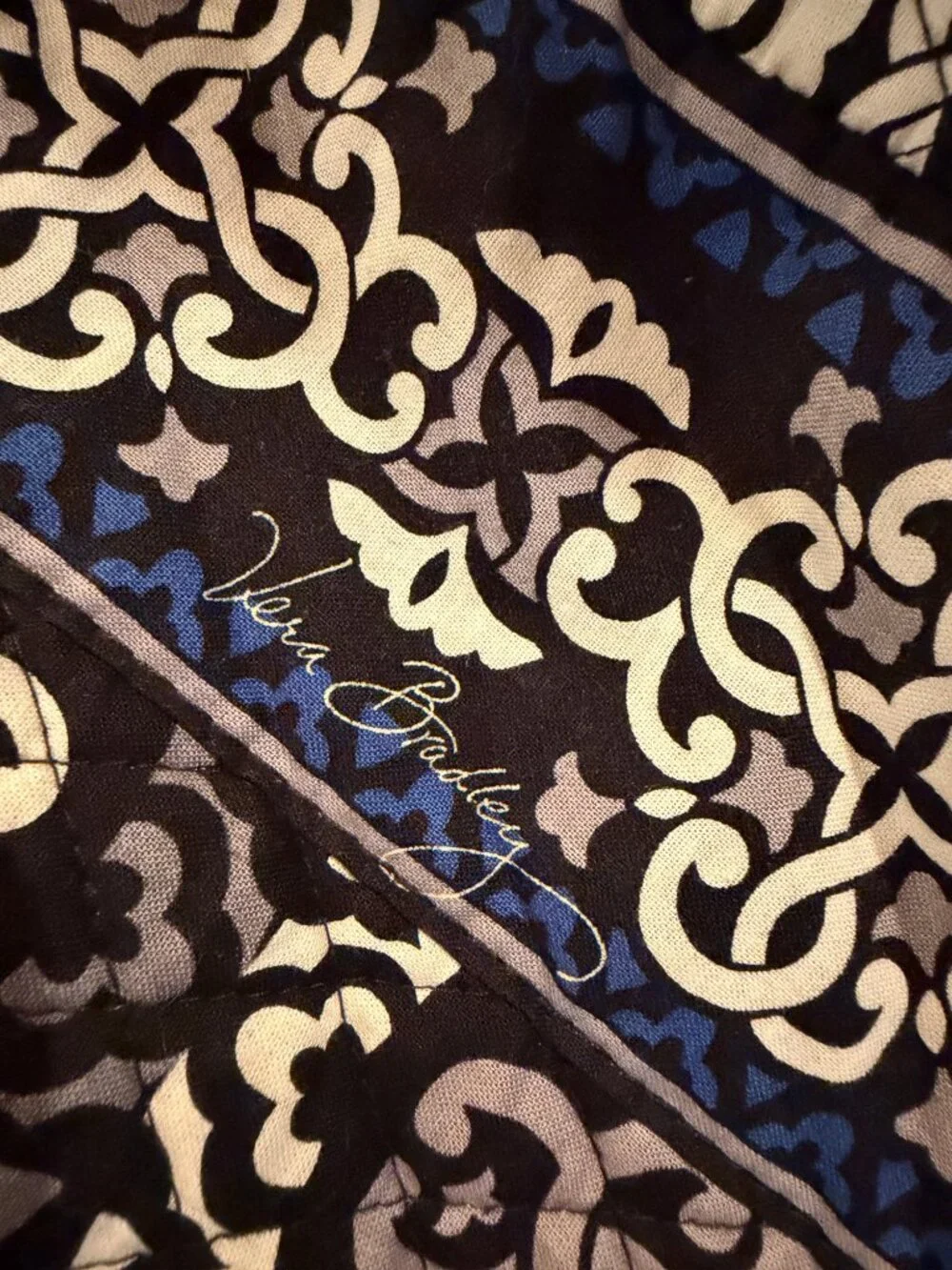 Vera Bradley Quilted Garment Bag Blue Paisley